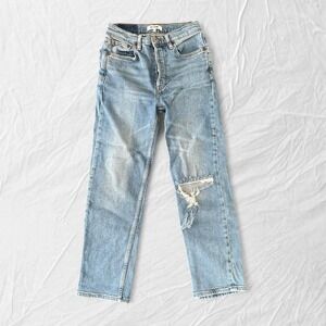 RE/DONE Distressed Straight Leg Jeans Size 26